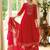 Red vichitra silk designer festive wear readymade suit