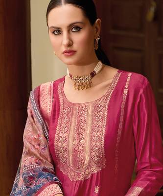 scarlet-red fancy viscose kurta set 3