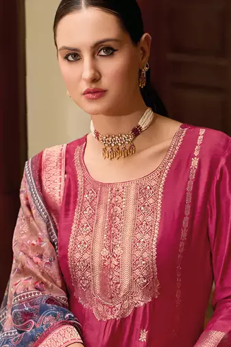 scarlet-red fancy viscose kurta set