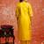 yellow fancy silk blend kurta set