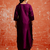 purple fancy cotton silk kurta set