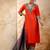Peach viscose rayon designer festive wear readymade suit