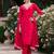 rani-pink fancy silk blend kurta set