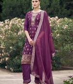purple fancy viscose rayon kurta set