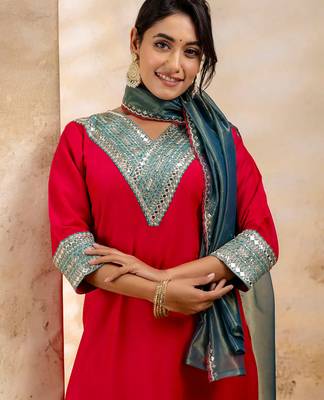 Rani viscose rayon designer festive wear readymade suit 4