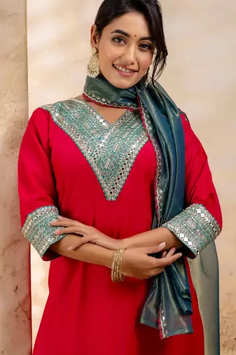 Rani viscose rayon designer festive wear readymade suit