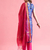 blue fancy silk blend kurta set