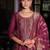 purple fancy banarasi silk kurta set