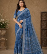 teal hand with katdana and real mirror georgette saree