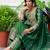 green fancy silk blend kurta set