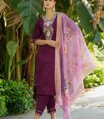 wine fancy viscose rayon kurta set