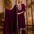 purple fancy silk blend kurta set