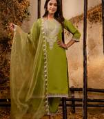 pear fancy silk blend kurta set