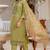 Mehndi green viscose roman silk designer festive wear readymade suit