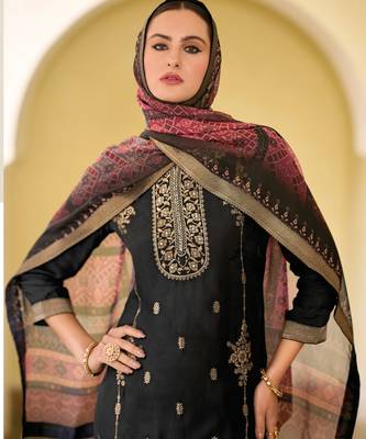 black fancy viscose kurta set 3