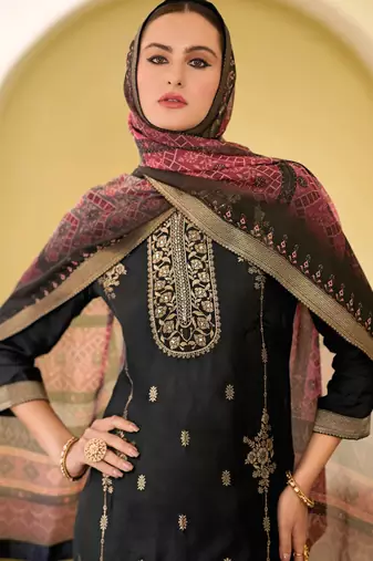 black fancy viscose kurta set