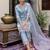 sky-blue fancy viscose rayon kurta set