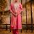 peach fancy silk blend kurta set