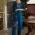 teal fancy cotton silk kurta set