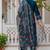 Teal viscose roman silk designer festive wear readymade suit