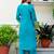 blue fancy silk blend kurta set