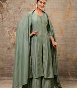 pear fancy silk blend kurta set