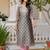 grey fancy silk blend kurta set
