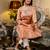 peach fancy silk blend kurta set