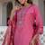 Pink viscose roman silk designer festive wear readymade suit
