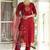 maroon fancy cotton silk kurta set