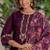 Purple viscose roman silk designer festive wear readymade suit