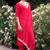 rani-pink fancy silk blend kurta set