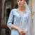 sky-blue fancy viscose rayon kurta set