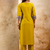 Lemon yellow viscose rayon designer festive wear readymade suit