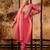 peach fancy silk blend kurta set