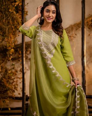 pear fancy silk blend kurta set 3
