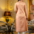 peach fancy silk blend kurta set