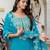 blue fancy silk blend kurta set