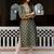 green fancy silk blend long kurti