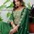 green fancy silk blend kurta set