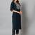 navy-blue fancy cotton silk kurta set