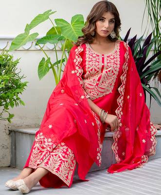 pink fancy silk blend kurta set 4