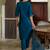 teal fancy cotton silk kurta set