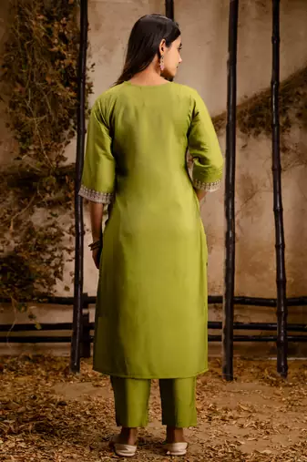 pear fancy silk blend kurta set
