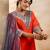 Peach viscose rayon designer festive wear readymade suit