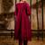 maroon fancy silk blend kurta set