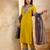Lemon yellow viscose rayon designer festive wear readymade suit