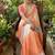 Light Orange Color  embroidery sequence work georgette Saree