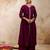 purple fancy silk blend kurta set