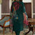 green fancy cotton silk kurta set